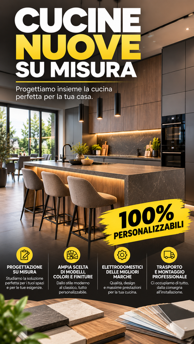 Cucine Nuove su Misura: Progettiamo Insieme la Cucina dei Tuoi Sogni (100% Personalizzabile)