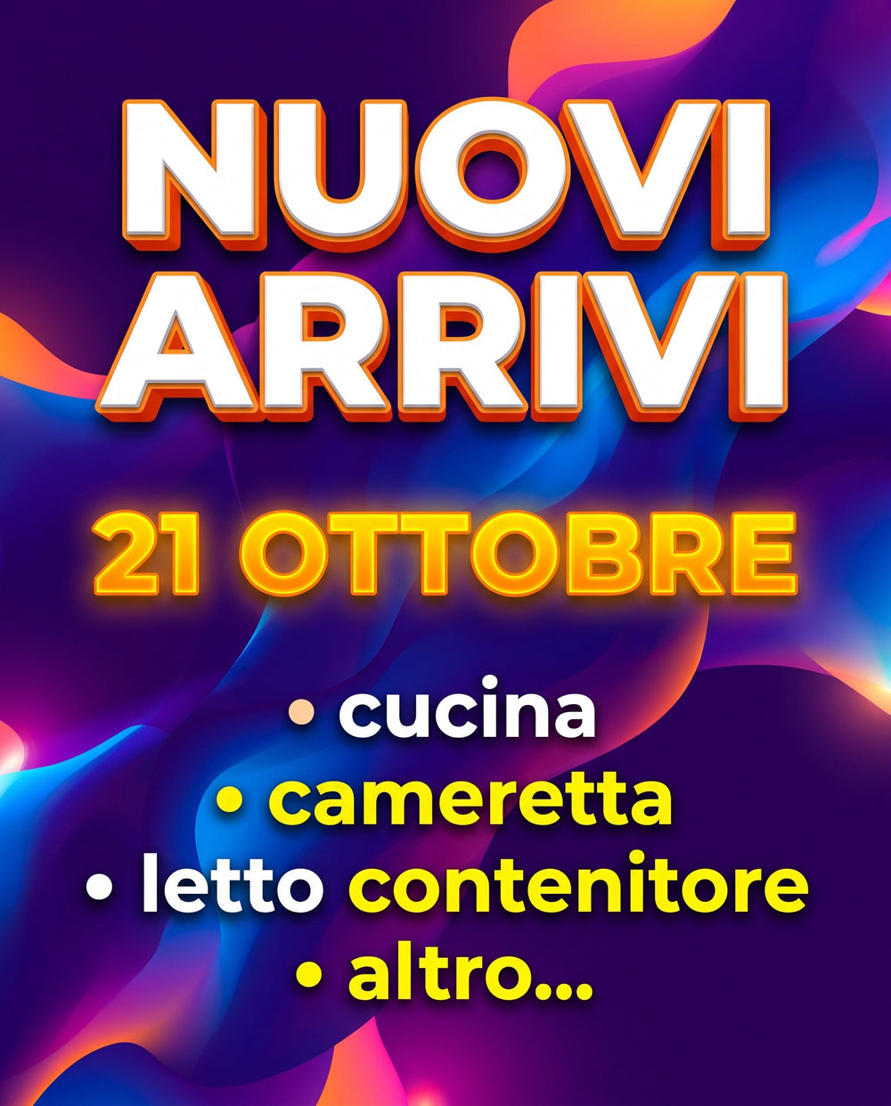 Nuovi arrivi del 21-10-2026
