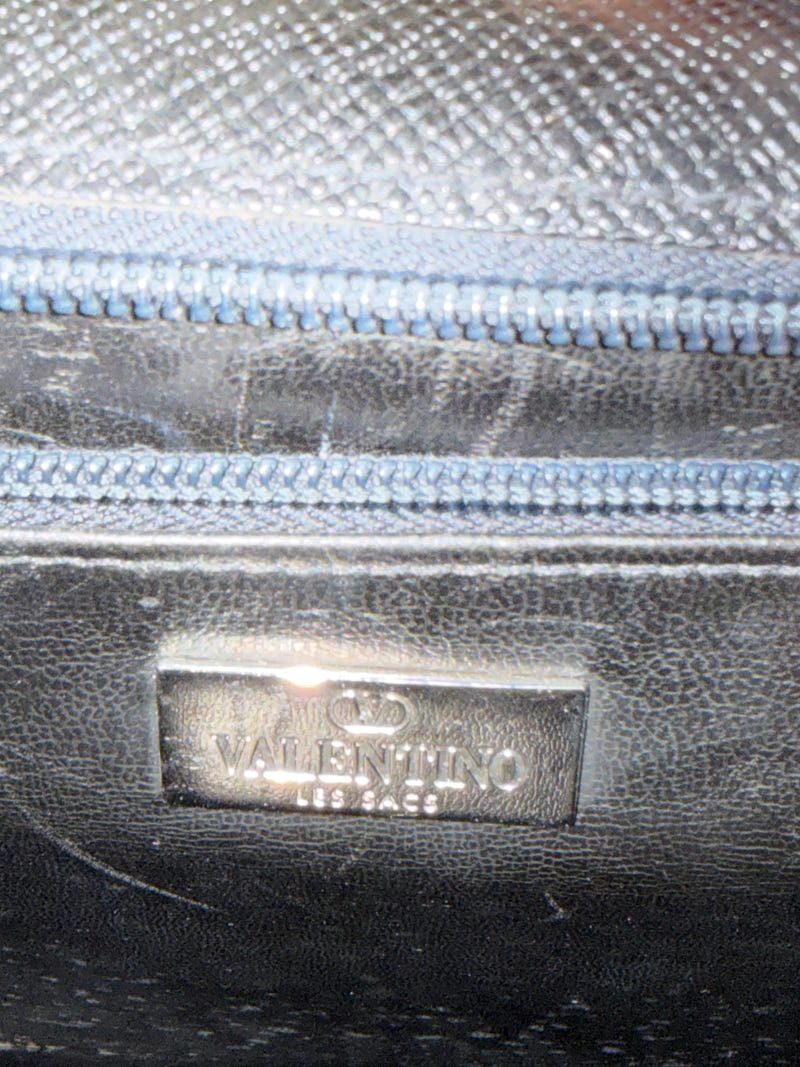 Cartella Vintage Valentino "Les Sacs" – Pelle Saffiano Nera – Made in Italy