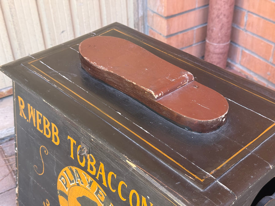 Antico Pulisci Scarpe Inglese Anni ’50 R. Webb Tobacconist Vintage in Legno