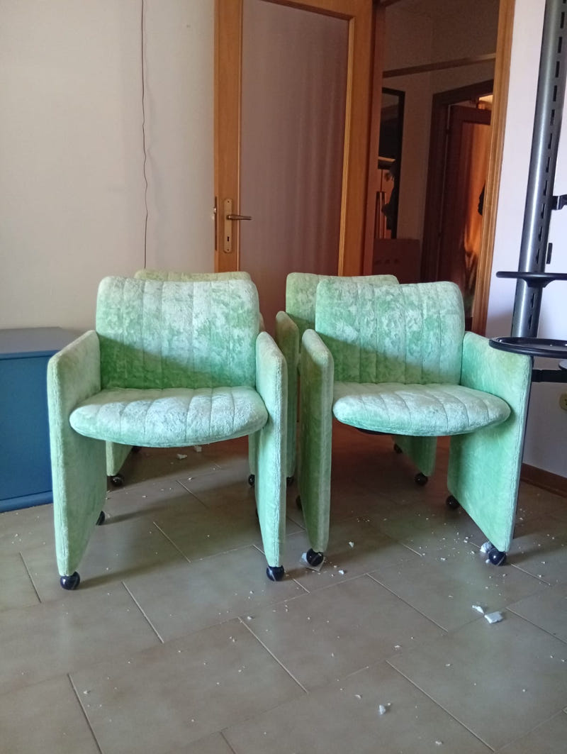 Set 4 sedie vintage modello "Montebello" Simon Gavina