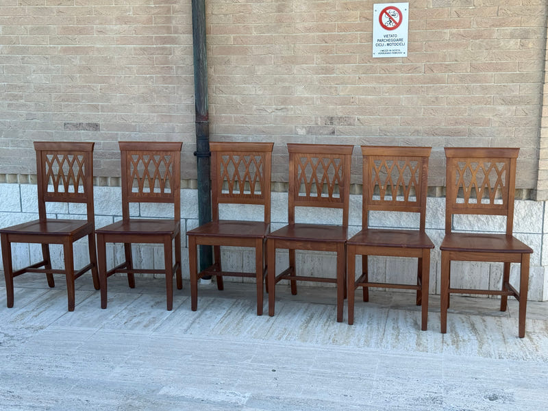 6 sedie in legno