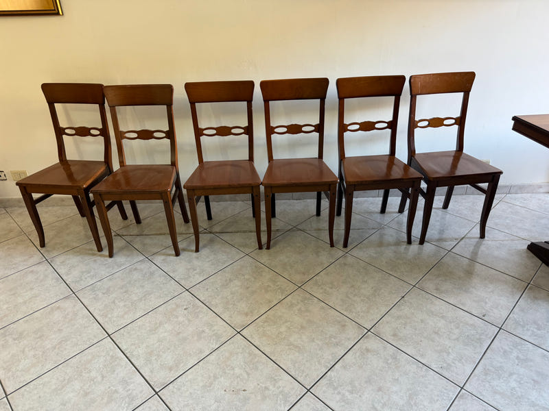 6 sedie in legno
