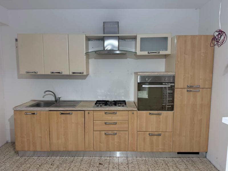 Cucina lineare con elettrodomestici