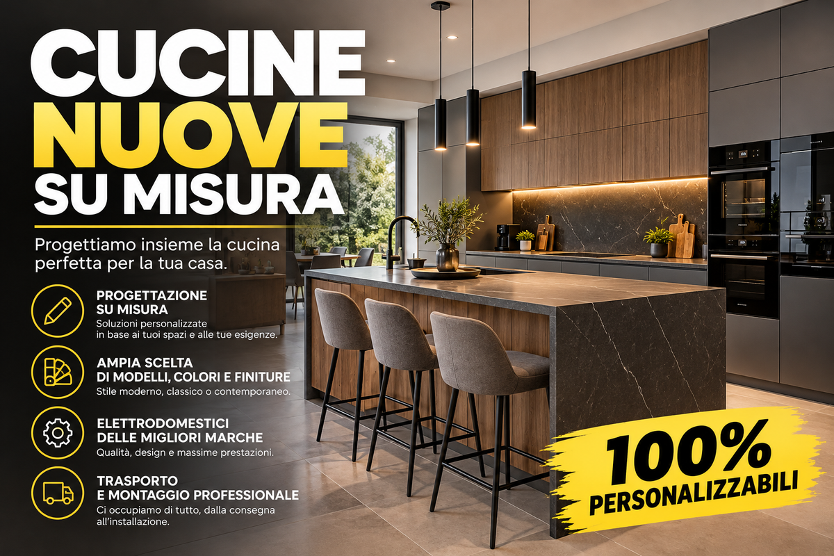 Cucine Nuove su Misura: Progettiamo Insieme la Cucina dei Tuoi Sogni (100% Personalizzabile)