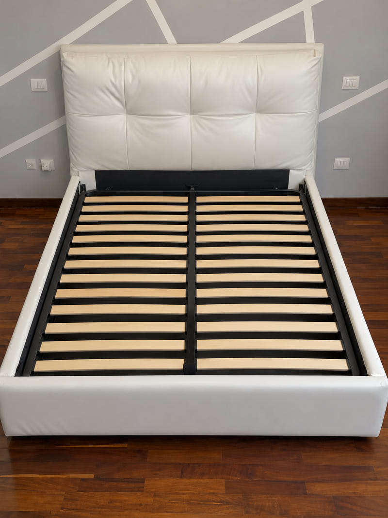 Letto contenitore matrimoniale in ecopelle