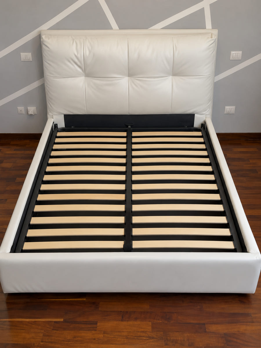 Letto contenitore matrimoniale in ecopelle