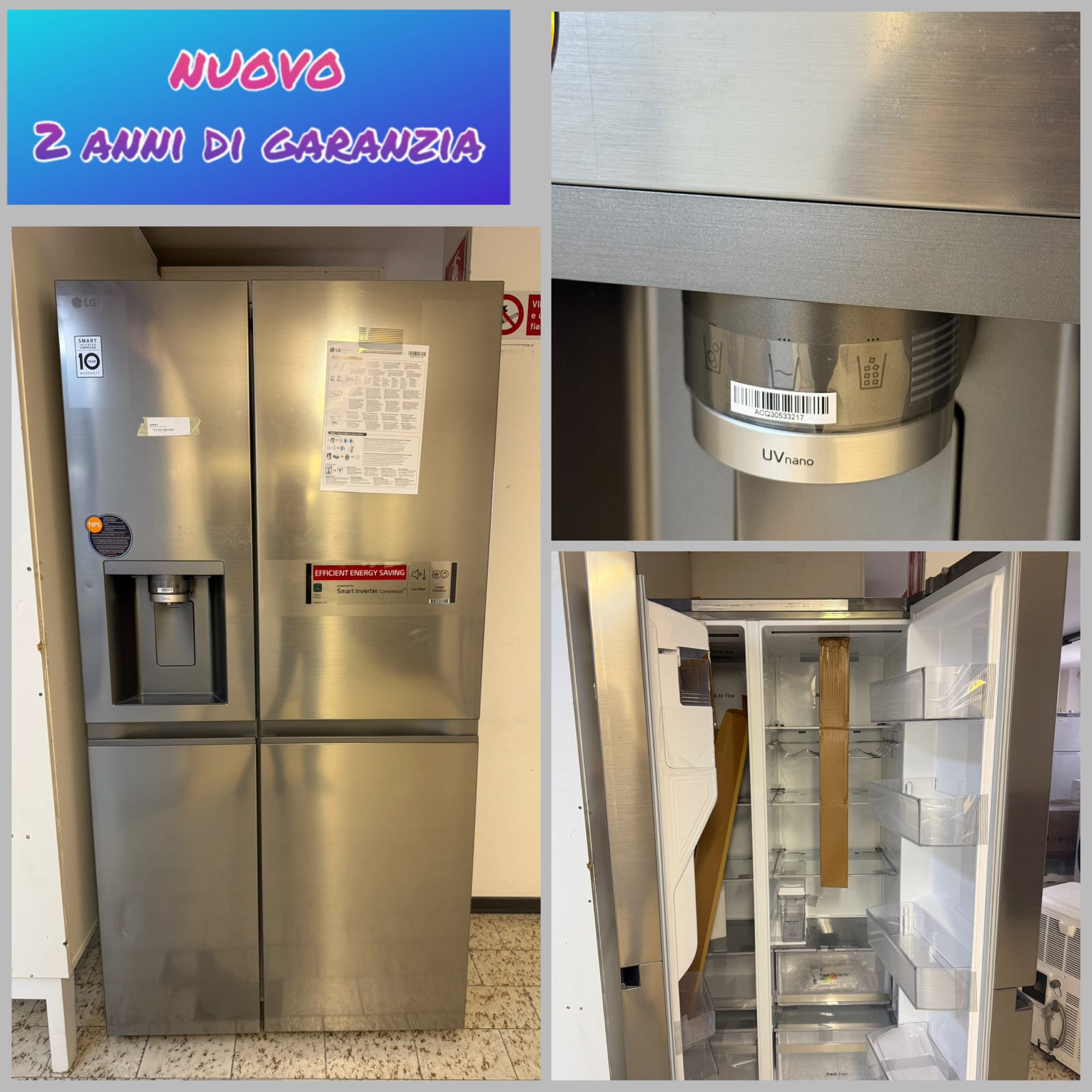 FRIGORIFERO NUOVO LG SIDE-BY-SIDE 628 L – 2 ANNI DI GARANZIA