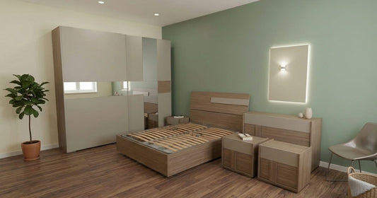 Camera Nuova imballata con Letto Contenitore e Armadio Scorrevole