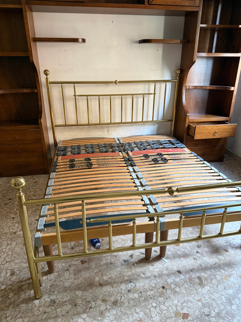 Armadio a ponte matrimoniale in legno (letto e rete a parte)