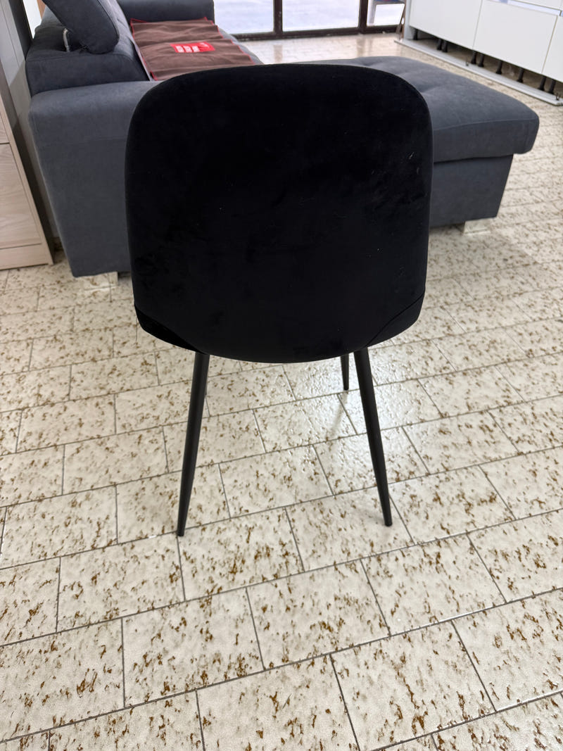 4 sedie in velluto nero