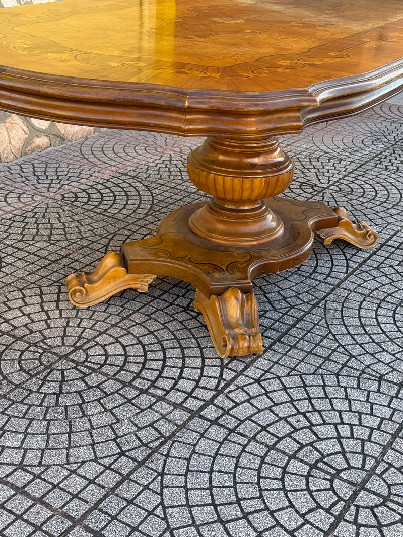 Sala completa in radica di noce: credenza + tavolo+ sedie