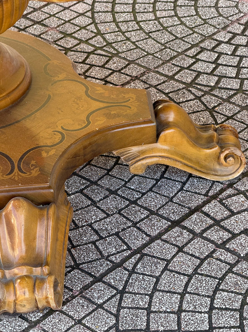 Sala completa in radica di noce: credenza + tavolo+ sedie