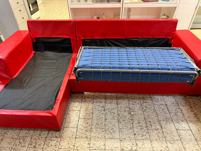 Divano letto angolare in pelle