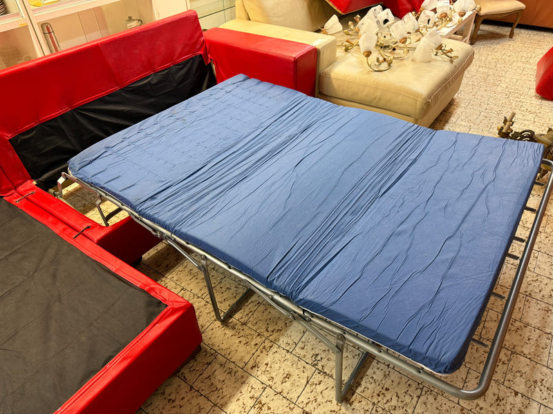 Divano letto angolare in pelle