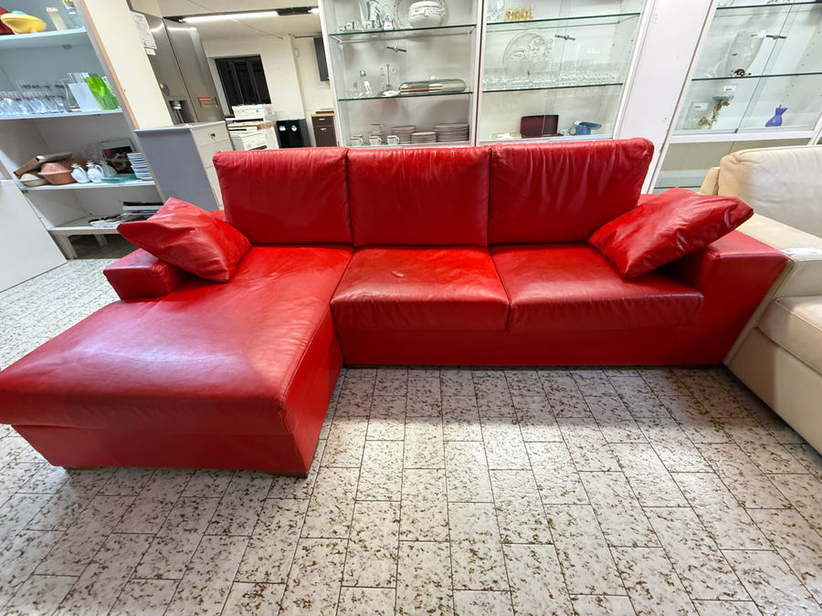 Divano letto angolare in pelle