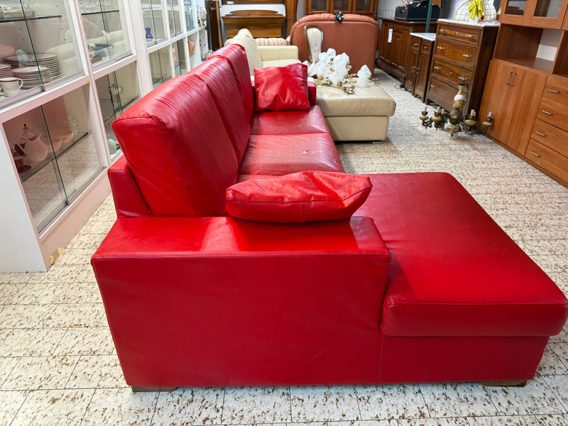 Divano letto angolare in pelle