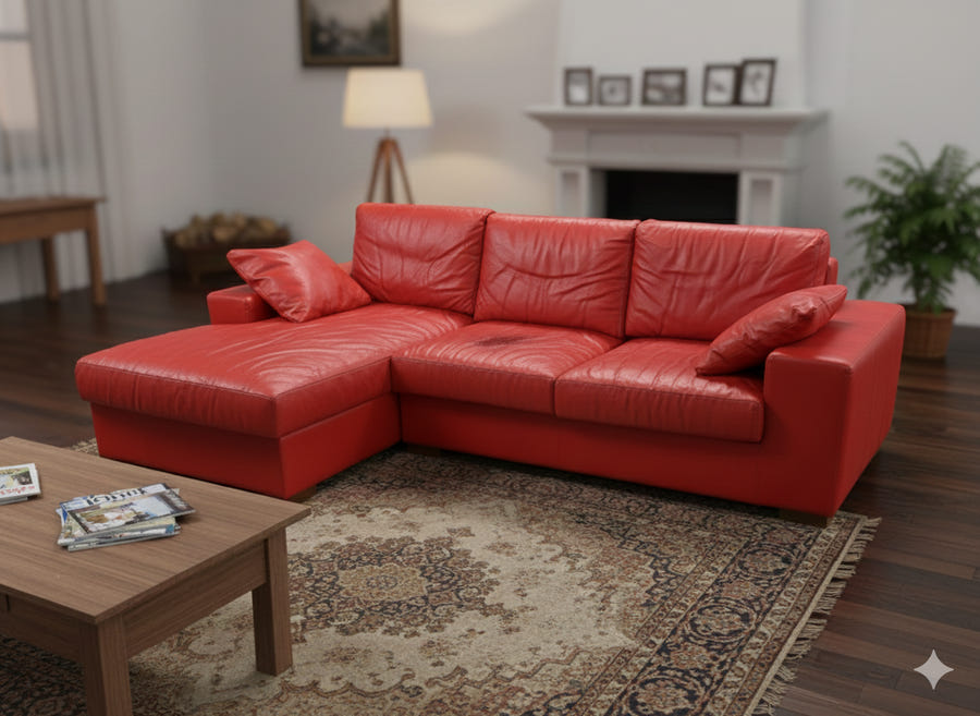 Divano letto angolare in pelle