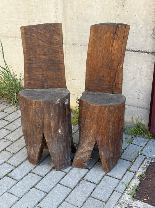 Coppia sedie in legno di quercia