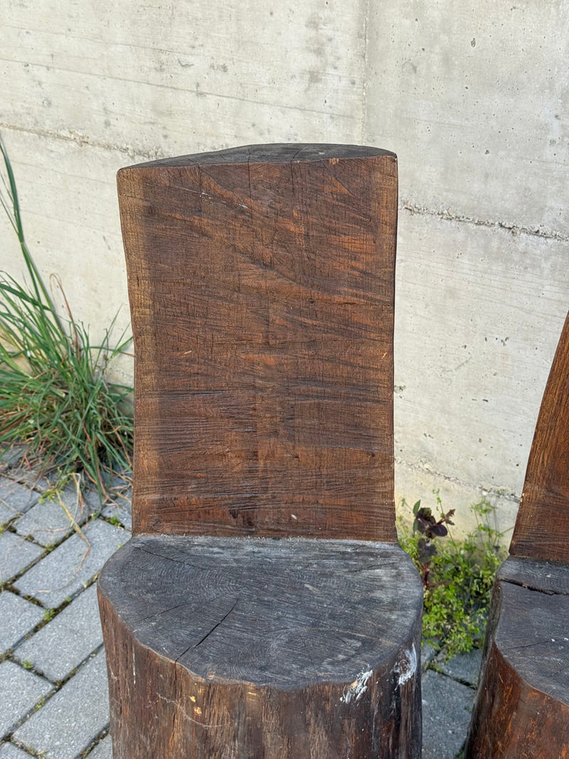 Coppia sedie in legno di quercia