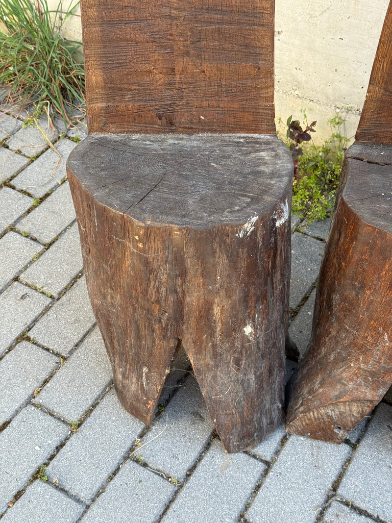 Coppia sedie in legno di quercia