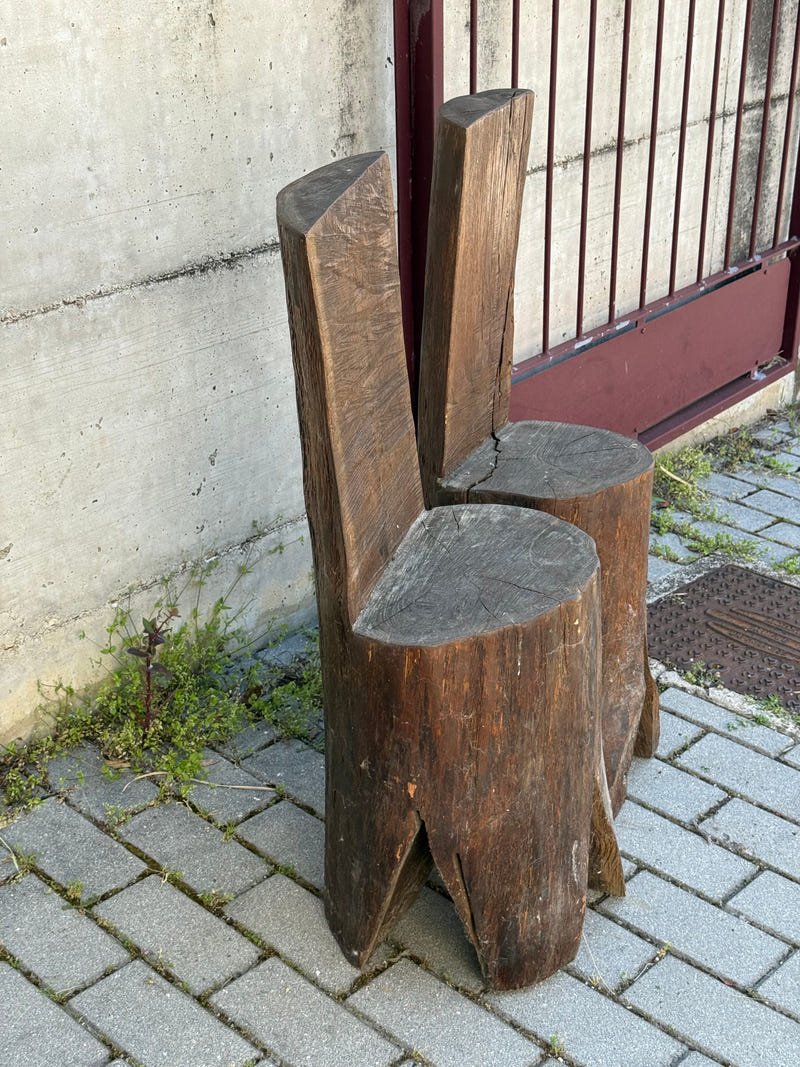 Coppia sedie in legno di quercia