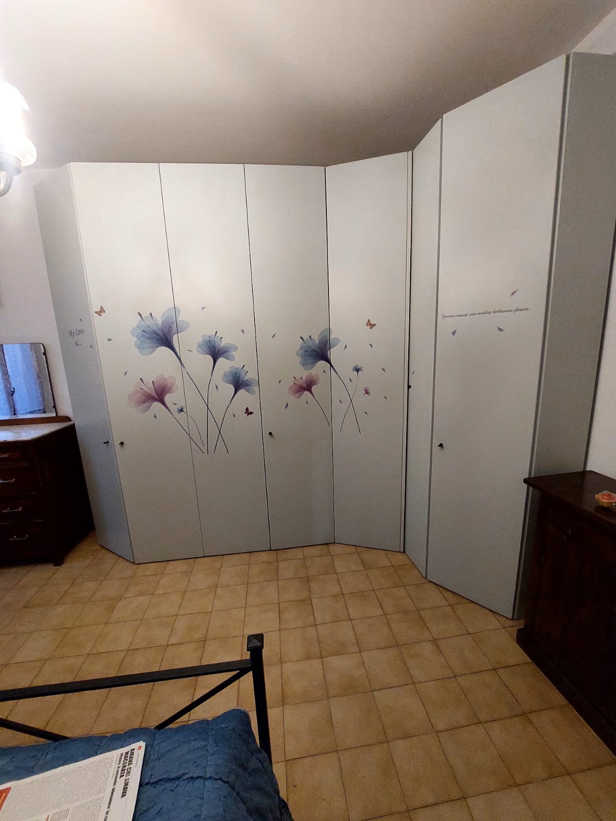 Armadio da camera angolare